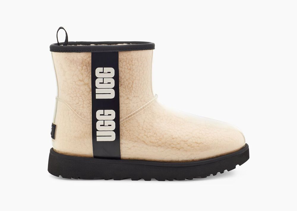 Ugg Classic Clear Mini - Womens Mini Boots - Beige / Black - NZ (7150MLEYC)